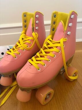 Pink & Yellow Retro Roller Skates